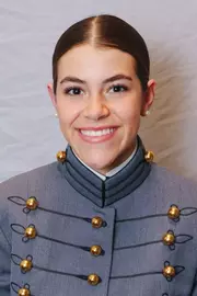 Alexis Osterhaus Headshot with Cadet full dress gray.