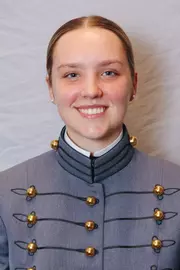 Anna Mauch Headshot with Cadet full dress gray.