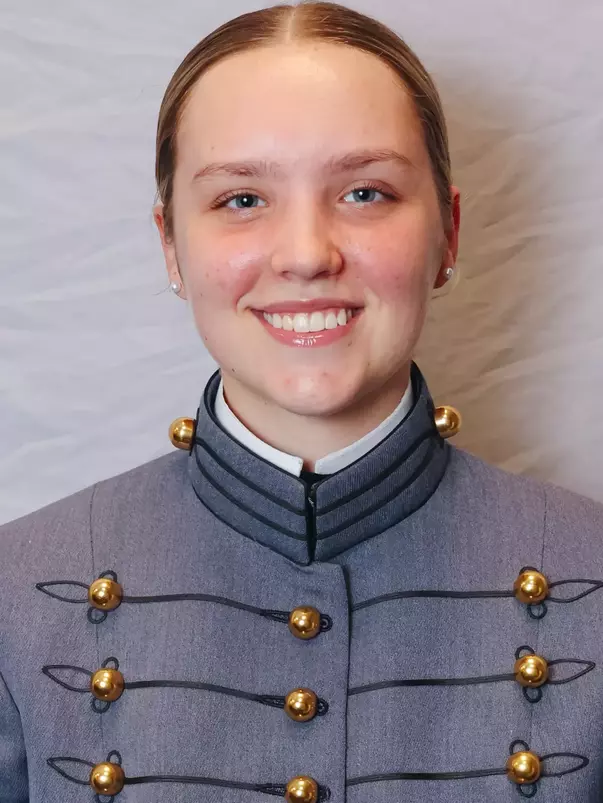 Anna Mauch Headshot with Cadet full dress gray.