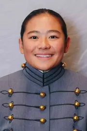 Annie Christiana Headshot with Cadet full dress gray.