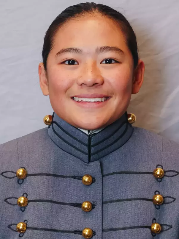 Annie Christiana Headshot with Cadet full dress gray.