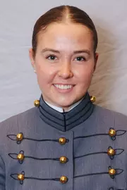 Ashlyn Wright Headshot with Cadet full dress gray.