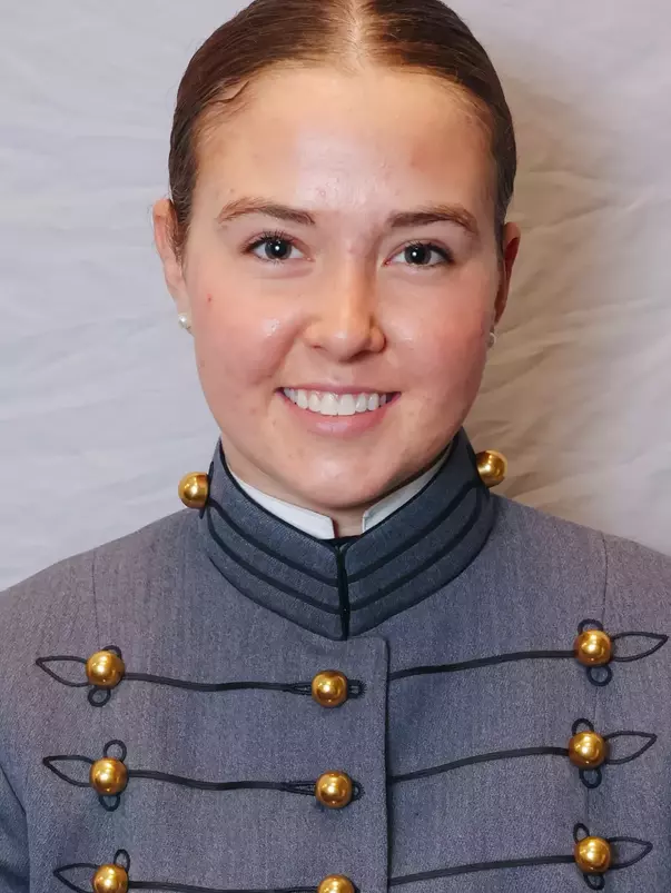 Ashlyn Wright Headshot with Cadet full dress gray.