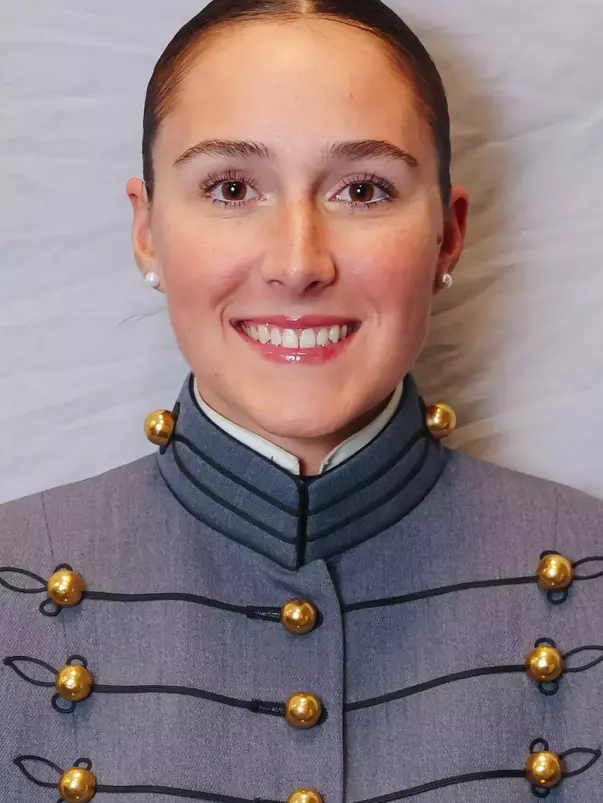 Breanna Izzo Headshot with Cadet full dress gray.