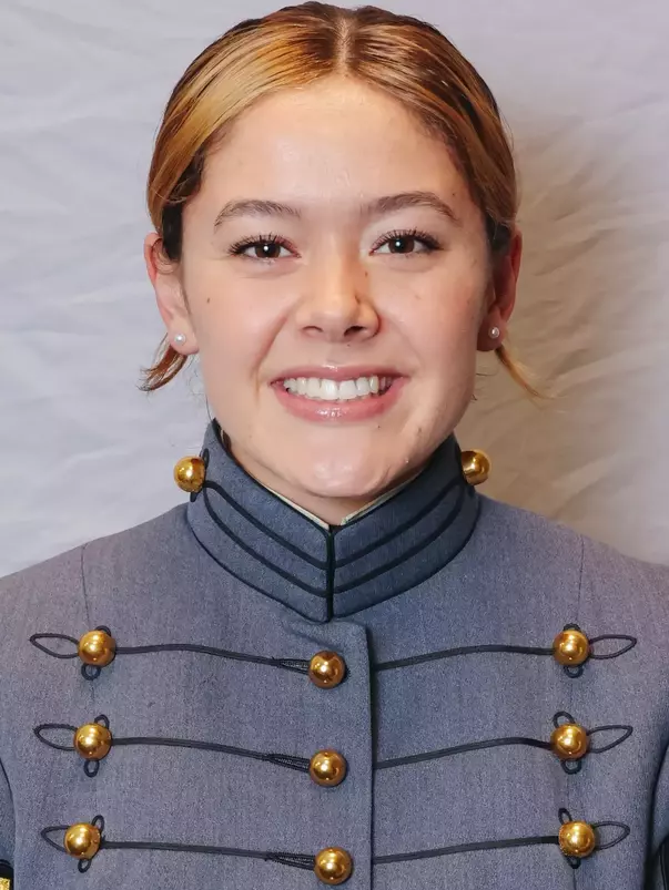 Emma Murchison Headshot with Cadet full dress gray.