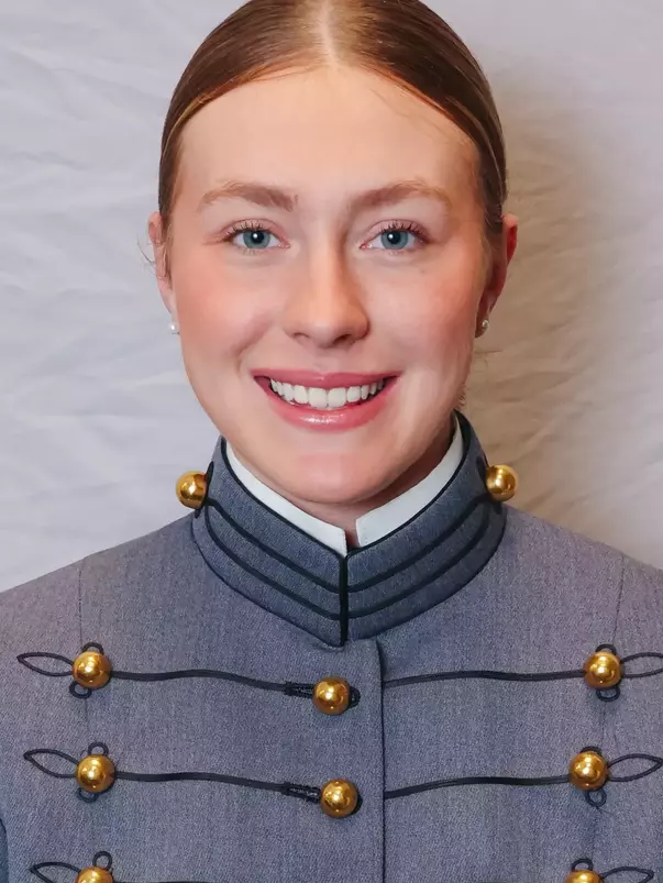 Hannah Laub Headshot with Cadet full dress gray.