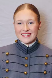 Maisi Sigler Headshot with Cadet full dress gray.