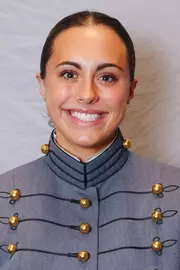 Mia Bonsignore Headshot with Cadet full dress gray.