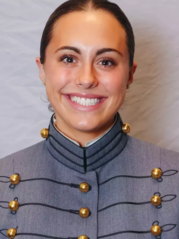 Mia Bonsignore Headshot with Cadet full dress gray.