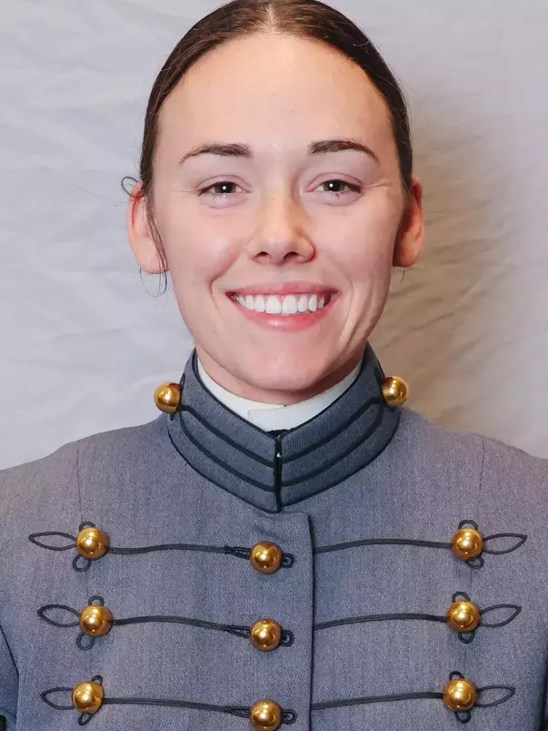 Nessa Andersen Headshot with Cadet full dress gray.