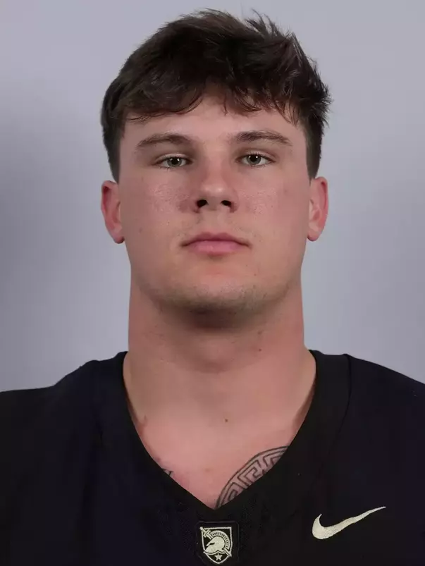 Cael Newton headshot with a Black Army Football jersey on.