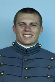 Cade Gilbert headshot with Cadet full dress gray on.