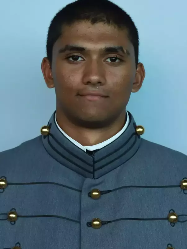 Ilen Menon Headshot with Cadet full dress gray.