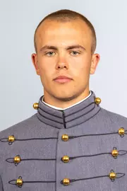 Aiden Bross headshot with Cadet full dress gray on.
