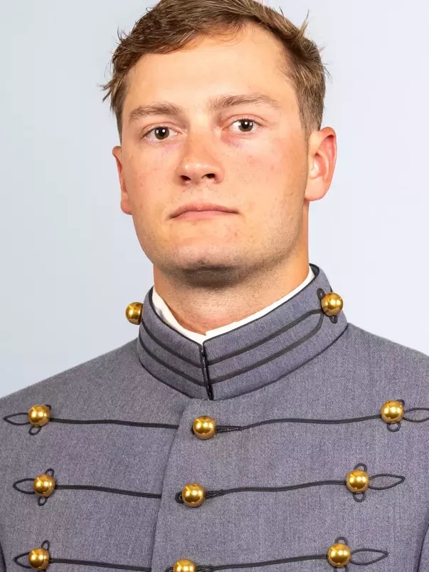 Ben Calabrese headshot with Cadet full dress gray on.