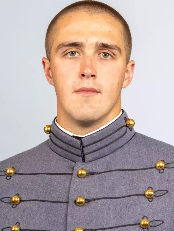 Jack Cappadona headshot with Cadet full dress gray on.