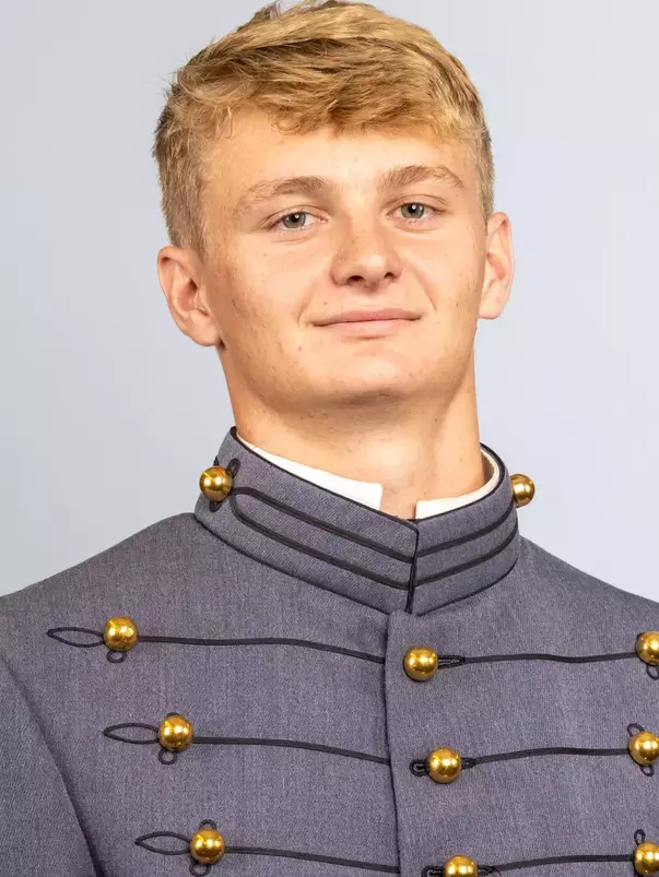 Tyler Clark headshot with Cadet full dress gray on.