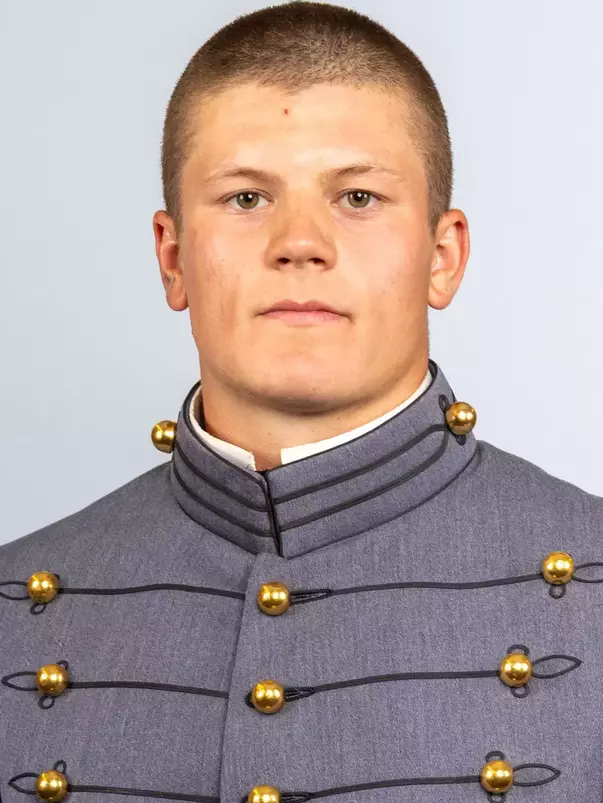 Gavin Gall headshot with Cadet full dress gray on.