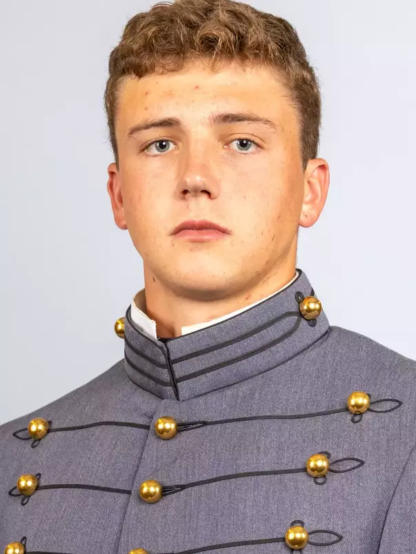 Will Gray headshot with Cadet full dress gray on.