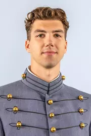 Sam Groebner Headshot with Cadet full dress gray.