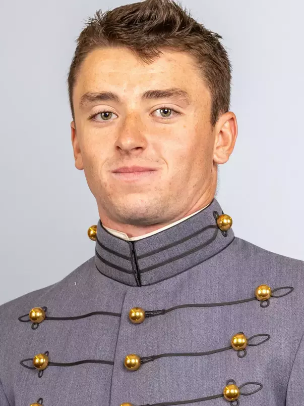 Mike Harney headshot with Cadet full dress gray on.