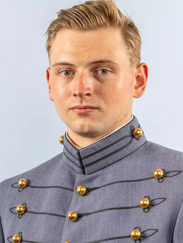 Nik Hong Headshot with Cadet full dress gray.