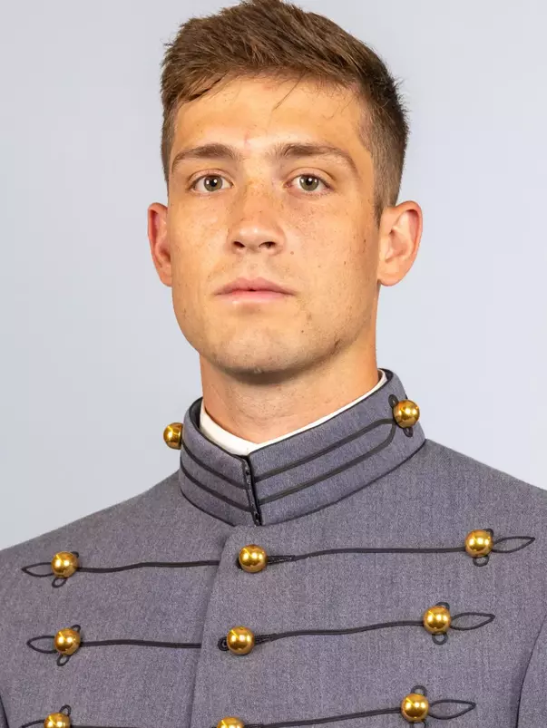 Cal Lambert headshot with Cadet full dress gray on.