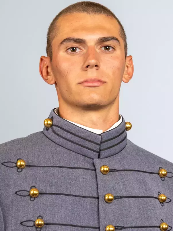 Anthony Lattero headshot with Cadet full dress gray on.