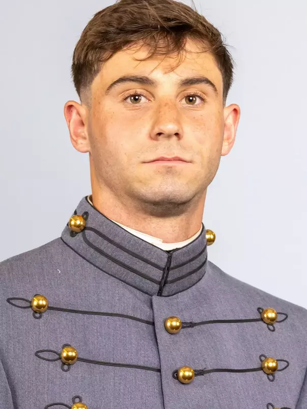 Ronan Loughman headshot with Cadet full dress gray on.