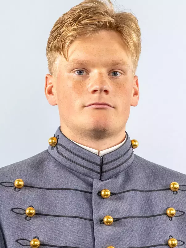 Adam Marshall Headshot with Cadet full dress gray.