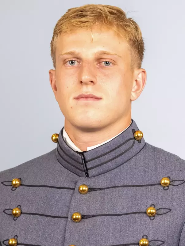Grant Masterson headshot with Cadet full dress gray on.