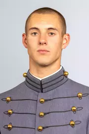 Tyler Mathews headshot with Cadet full dress gray on.