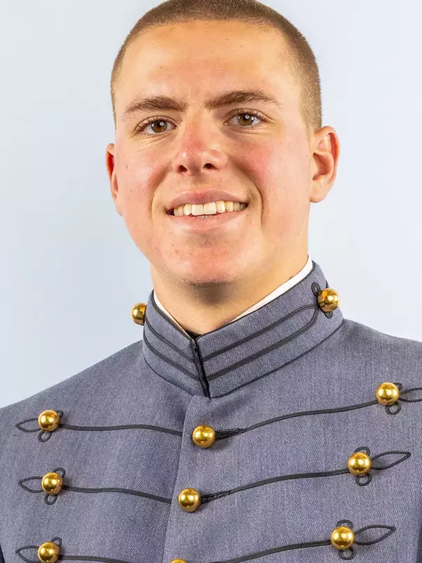 Lukas McCloskey Headshot with Cadet full dress gray.