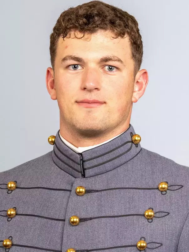 Drew Miller headshot with Cadet full dress gray on.