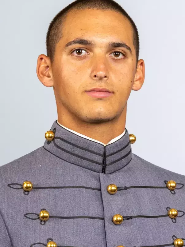 Daniel Odell headshot with Cadet full dress gray on.