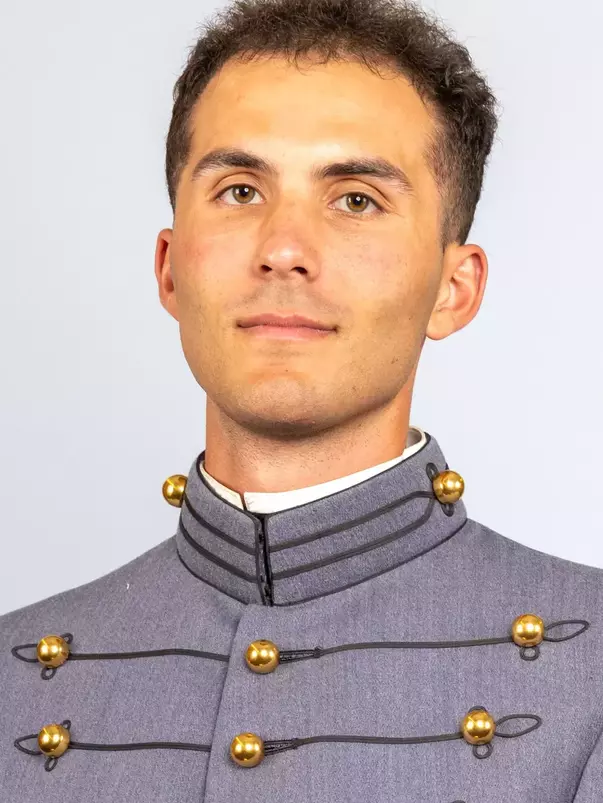 Alex Petrignani headshot with Cadet full dress gray on.