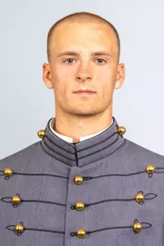 Tyler Price headshot with Cadet full dress gray on.