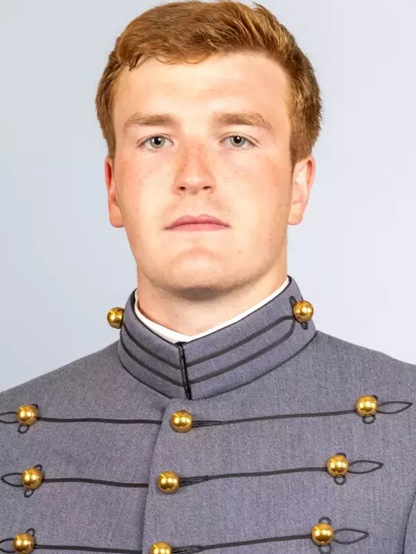 Evan Richardson headshot with Cadet full dress gray on.
