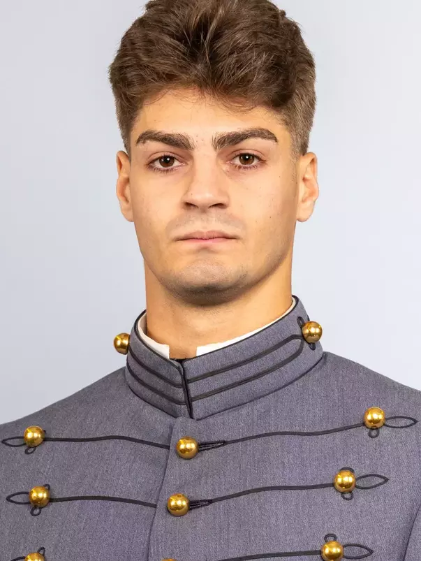 Robert Simone headshot with Cadet full dress gray on.