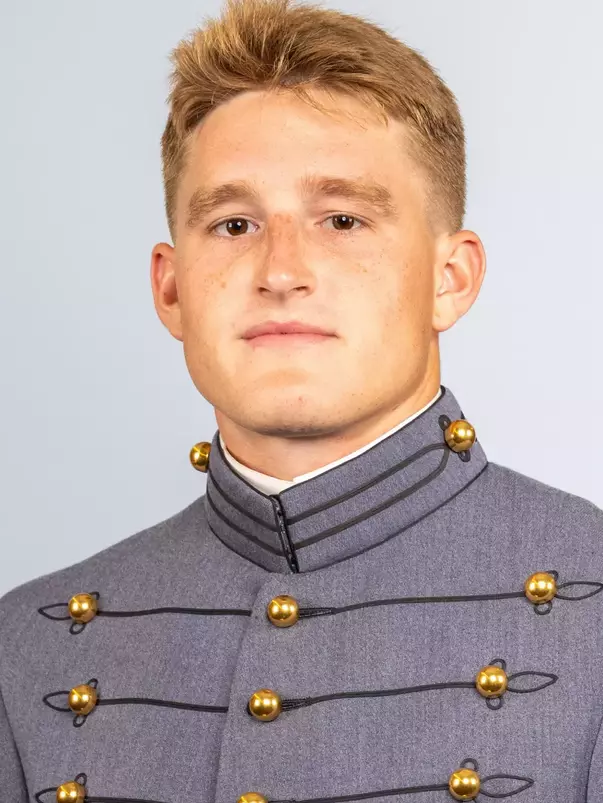 Tommy Stines headshot with Cadet full dress gray on.