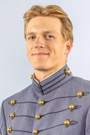 Dylan Wegner Headshot with Cadet full dress gray.