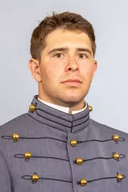 Brady White headshot with Cadet full dress gray on.