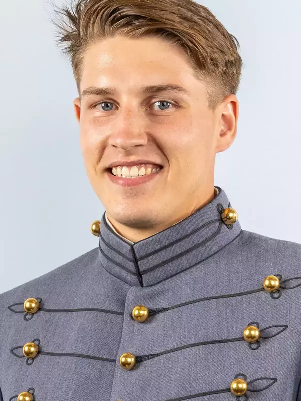 Barron Woodring Headshot with Cadet full dress gray.