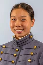 April Chun Headshot with Cadet full dress gray on.