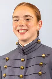 Maggie Corso Headshot with Cadet full dress gray on.