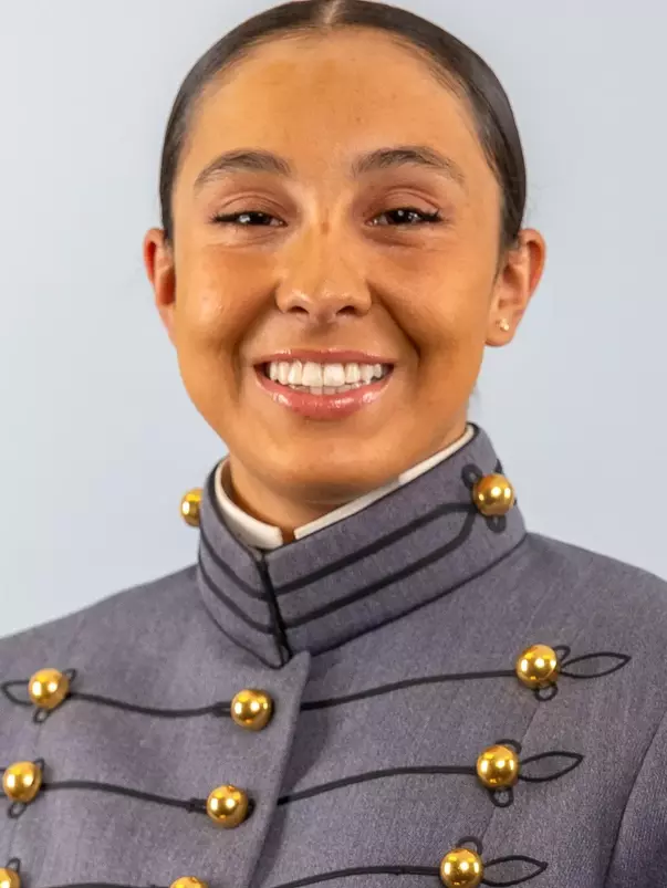Corrie Dudley Headshot with Cadet full dress gray on.