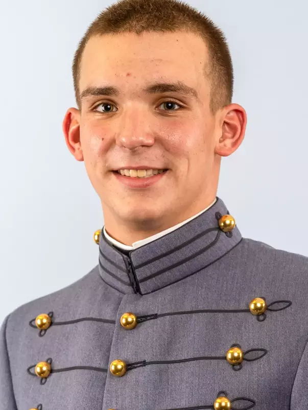Eli Edmondson Headshot with Cadet full dress gray on
