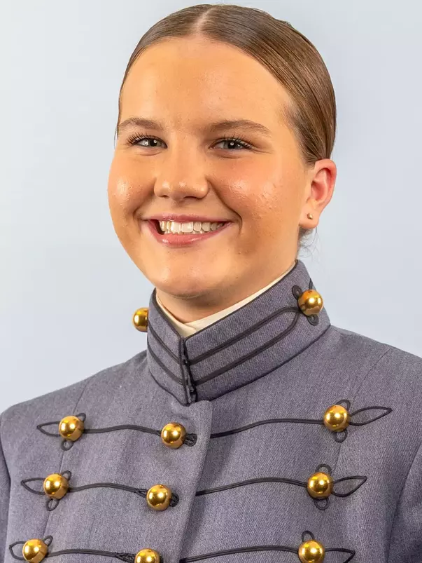 Hadley Futch Headshot with Cadet full dress gray on.
