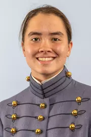 Catriona Gilmore Headshot with Cadet full dress gray on.
