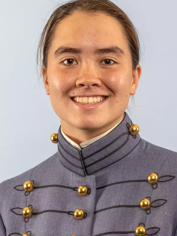 Catriona Gilmore Headshot with Cadet full dress gray on.